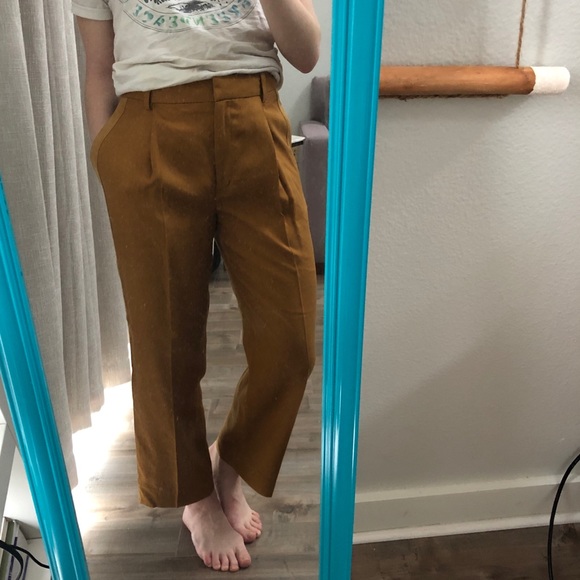 J. Crew mustard cropped wide leg trousers - Picture 1 of 8